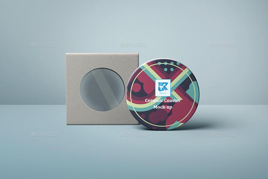 Ceramic Coaster Mockup v4 by kenoric GraphicRiver